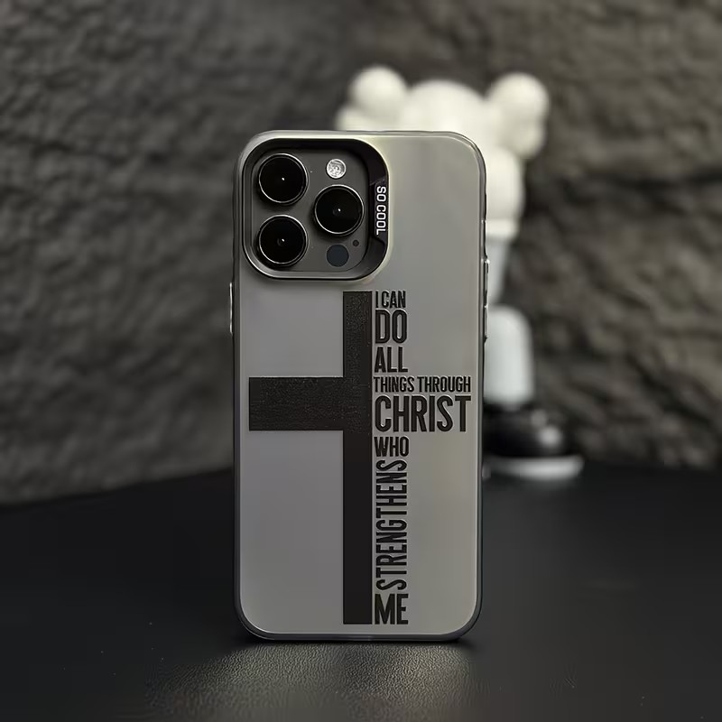 Tablet And Accessories Case - Anti-vingerafdruk Cross Bible telefoonhoesje voor iPhone
