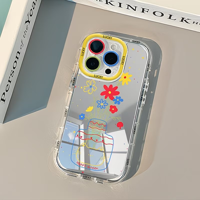 Tablet And Accessories Case - Zomerse Daisy Cat Vaas Design Spiegel