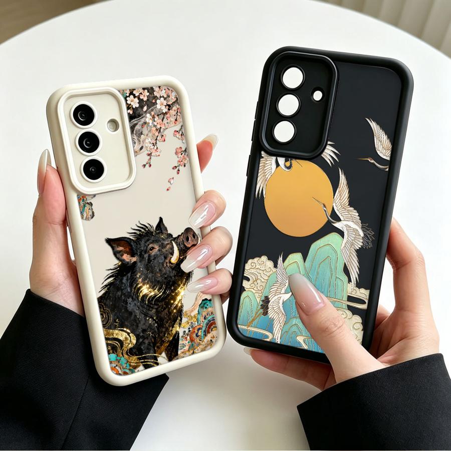 Tablet And Accessories Case - Cartoon Kraanvogel Wilde Zwijn Telefoonhoesje voor