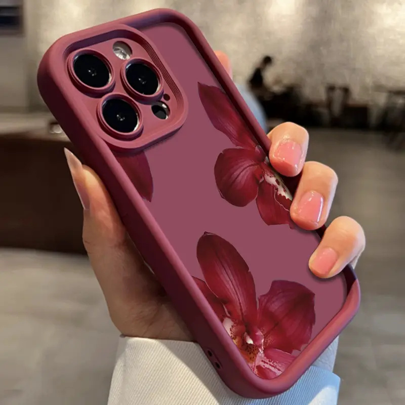 Wijnrode orchideeën bloemenpat - Tablet And Accessories Case recensie en prijs