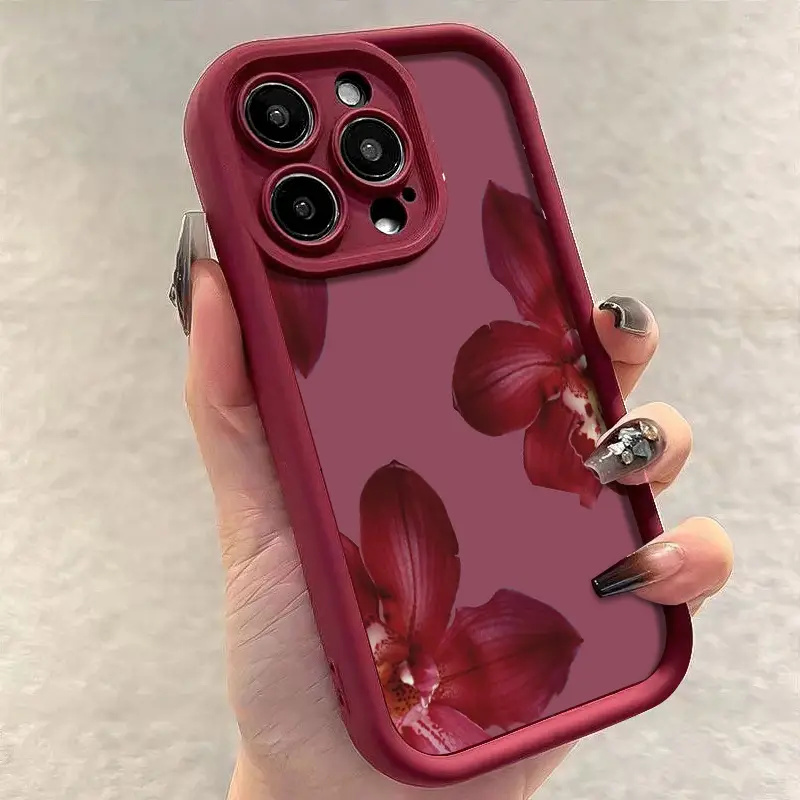 Wijnrode orchideeën bloemenpat - Tablet And Accessories Case recensie en prijs